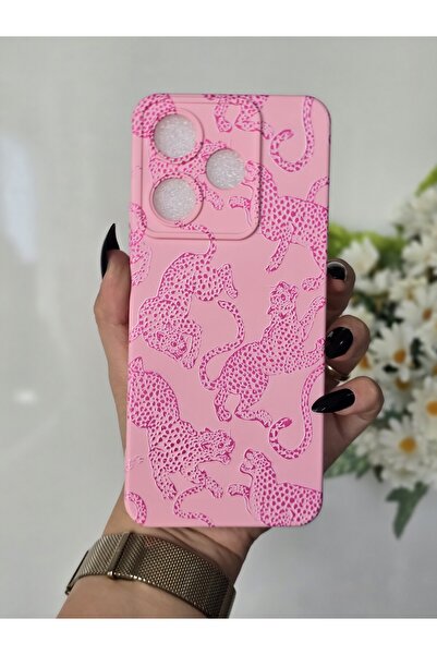 Magic Ring حافظة هاتف Xiaomi Redmi 13 مخملية داخلية متوافقة مع طباعة الفهد