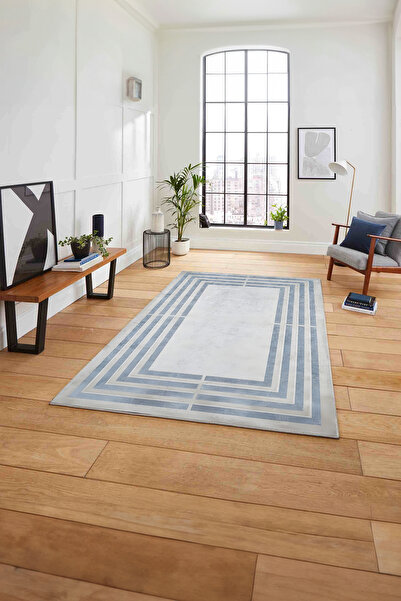 Napoli Home Çerçeveli Dikdörtgen Çizgili Yıkanabilir Kaymaz Taban Yolluk Mutfak Salon Halısı