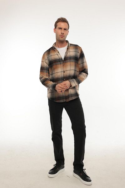 Miron Πουκάμισο Kamel Black Check Regular Fit Lumberjack - 2449
