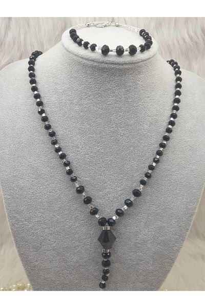 HAPPY HANDMADE Set of 2 Necklaces with 68cm and 19cm Bracelet