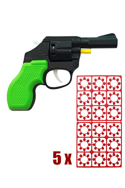 POPKONSOL Pat Pat Mantar Tabancası 5 Paket Kapsül 720 Adet Mantar Yeşil