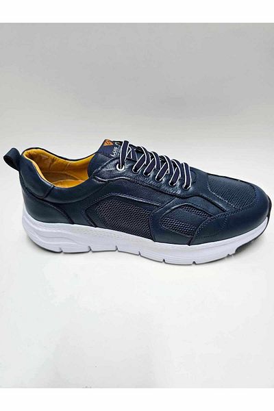 Luis Figo Genuine Leather Large Number (45-46...) Navy Blue Casual Sports Lace-Up Light Sole Men's Shoes