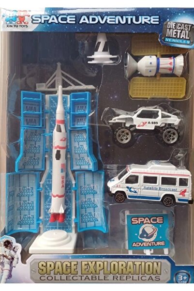 OYUNCAKSAHİLİ Metal Plast Uzay Mekiği 7 Parca Ay Aracı Usa Uydu Astronot Oyuncak Füze Nasa Roket Rampa