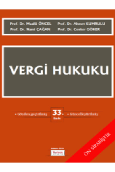 Turhan Kitabevi VERGİ HUKUKU 33.BASKI EKİM 2024 MUALLA ÖNCEL