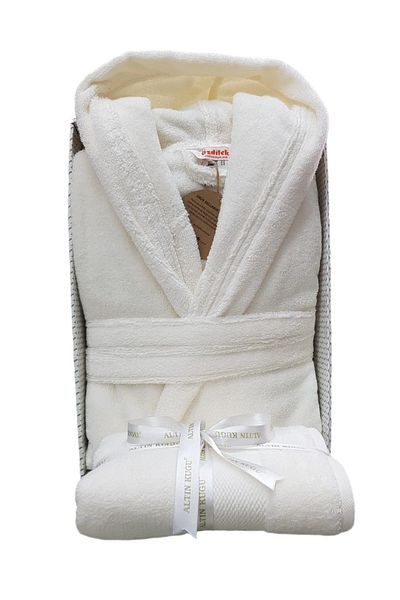 Özdilek Özdilek Super Soft Hooded Μπουρνούζι + Πετσέτα Κεφαλιού - Κρέμα