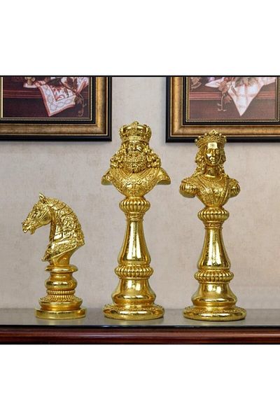 ShowArt Hediyelik Chess King Queen Horse / Decorative Object and Figurine