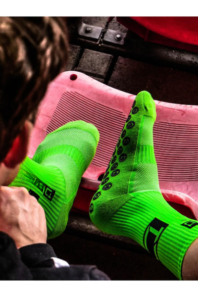 Shuttle Park Unisex Neon Green Αντιολισθητικές Κάλτσες Αντιολισθητικές Πετσέτες σιλικόνης Σόλα Match Pro Athlete Κάλτσες