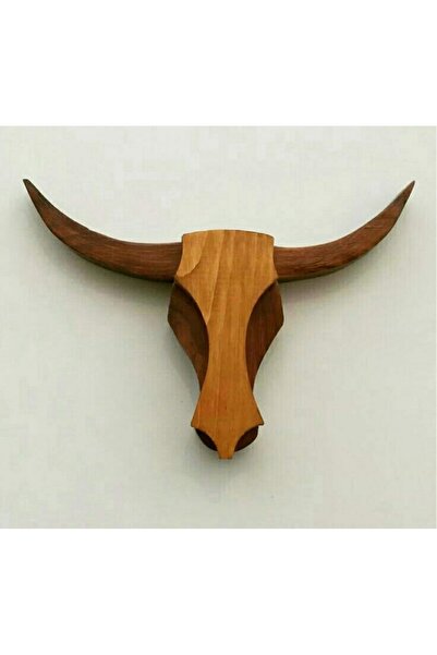 hü ma tasarım ve aksesuar Pilli Ahşap Boğa Kafası Dekoratif Aplik Avize Duvar...