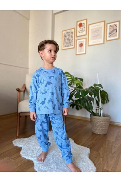 CANDA Costum de pijama cu imprimeu dinozaur baiat