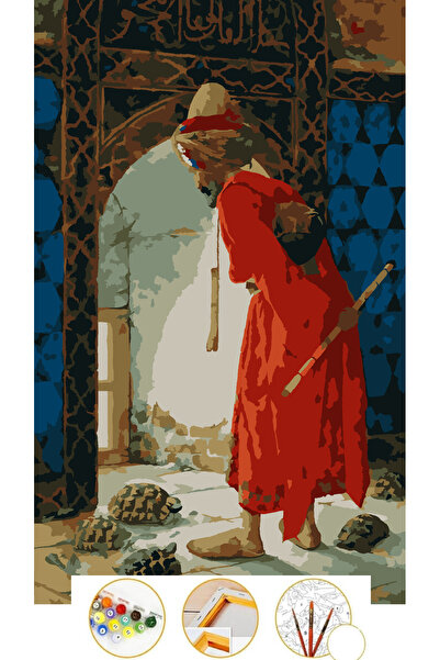 Puzzle Sayılarla Boyama Tuval Seti Fırça Boya Dahil (çıtalı)  AKRİLİK GUAJ BO...