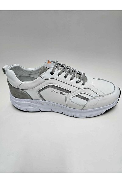 Luis Figo Genuine Leather Large Number (45-46...) White Casual Sports Lace-Up Light Sole Men's Shoes