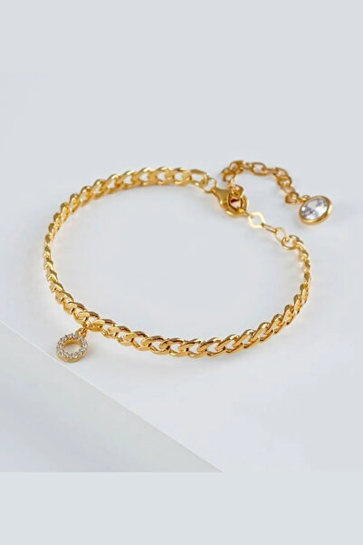 VAOOV 925 Ayar Gümüş Taşlı Harfli Bileklik