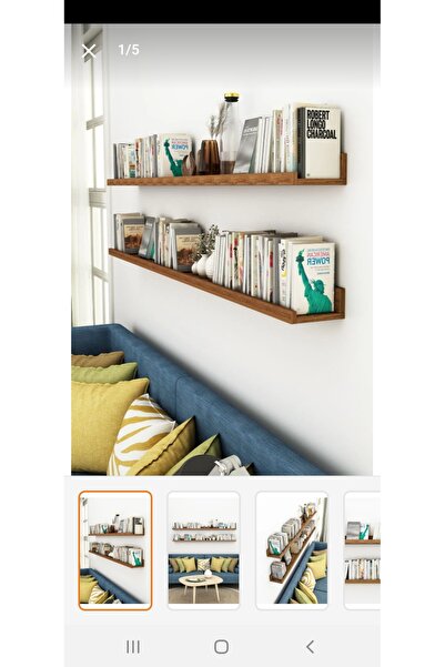 MarangozDede 2 Li 100 Cm Ahşap Duvar Rafi Bibloluk Saksılık Çiçeklik Dekorati...