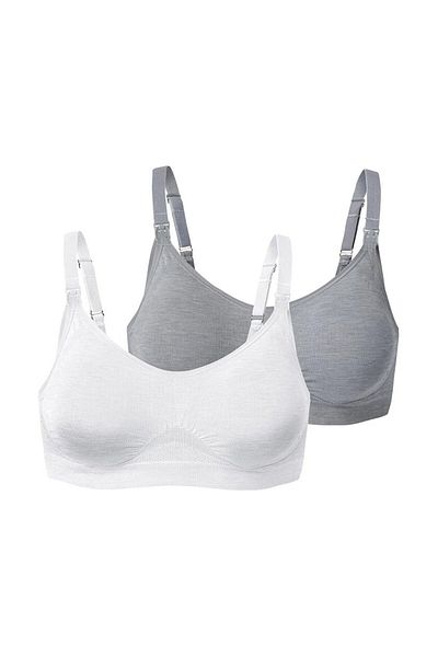 Tchibo Women 2 Pcs Seamless Nursing Bra, White