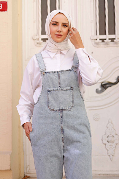 Pamuk Butik Women's Strappy Denim Jeans Jumpsuit