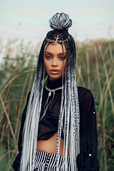 Suzan Peruk Afrika Örgüsü Zenci Örgüsü Box braid yapımı için kullanılan ek sa...