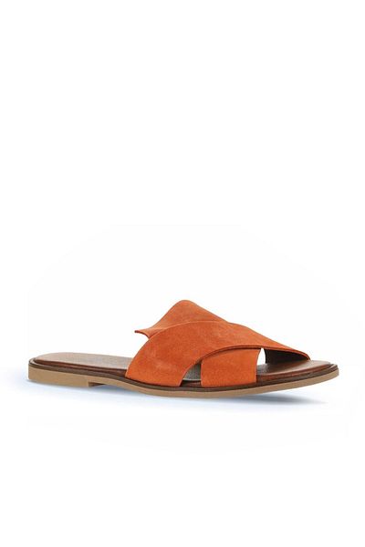 Bueno Shoes Papuci plati pentru femei Alf Suede Orange - 01wa5710