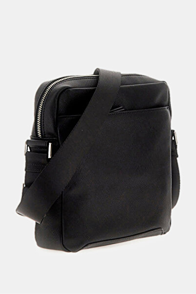 Guess Erkek Saffiano Omuz Çantası - Siyah