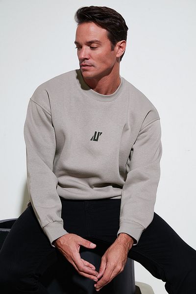 Buratti Men's Sweat 5905405   - Crew Neck, Regular Fit Sweat with Cotton and Fur Inside