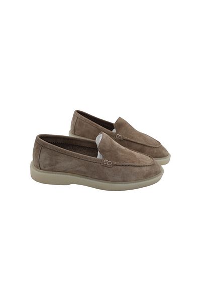 aayak&kabımofficial Beige Suede Winter Loafer - Real Leather Women's Casual Shoes