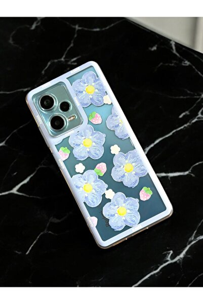 Merwish Xiaomi Redmi Note 12 Pro Plus ( ) Uyumlu Mor Çiçek Desenli 2.0 Mm Kam...