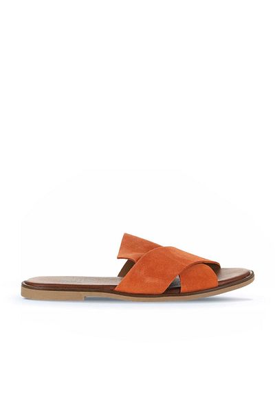 Bueno Shoes Papuci plati pentru femei Alf Suede Orange - 01wa5710