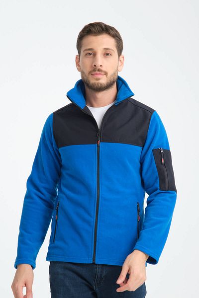 H&A İSTANBUL Ανδρικό φούτερ Fleece - Πλήρες φερμουάρ, Softshell Garnish, 3 τσέπες, αδιάβροχο και αντιανεμικό