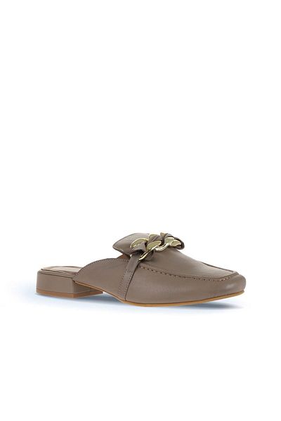 Bueno Shoes Γκρι δερμάτινα γυναικεία παπούτσια με τακούνι - 01wa6500