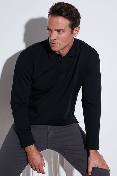 Buratti Men's Polo Collar Sweat - Stretch Cotton, Regular Fit, Buttoned Sweat 5905727