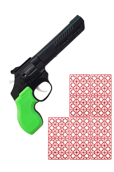 POPKONSOL Büyük Kovboy Tabancası 5 Paket 720 Adet Kapsül Mantar Yeşil