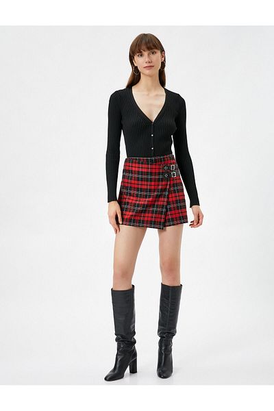 Koton Buckle Detailed Mini Short Skirt