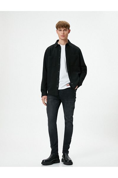 Koton Michael Jean 4wam40247nd - Μαύρο Ανδρικό Jean Παντελόνι