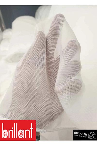Brillant Rüyaper Trend Product - Heavy Gramaged, Herringbone Tulle Curtain, Thick Pleated