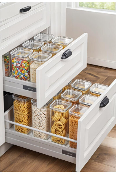 Silkyra حاوية تخزين بلاستيكية من سلسلة كريستال كلير، سدادة سيليكون مفرغة، حجم...