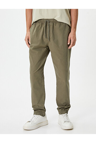 Koton Jogger Pantolon Yıkamalı Rahat Kesim Beli Bağcıklı Cep Detaylı