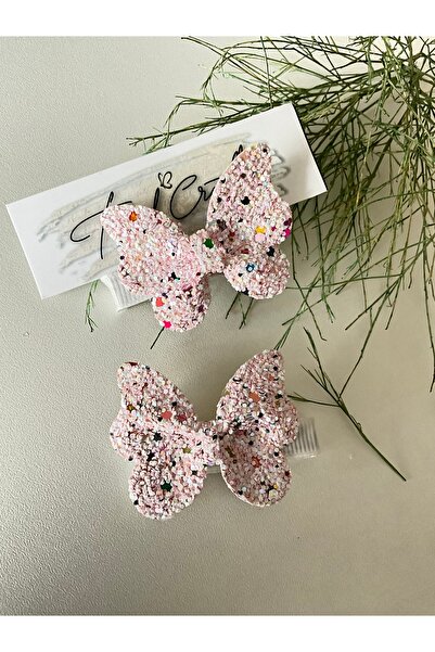 Trend Toka مشبك فراشة لامع مزين بالترتر اللامع مكون من قطعتين