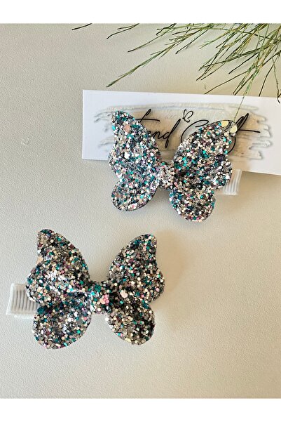 Trend Toka Glitter Payet Işıltılı 2’Li Kelebek Klips Toka