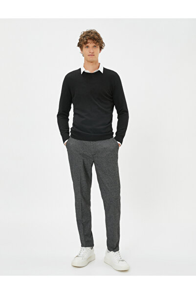 Koton Παντελόνι τυλιγμένο υφαντό με λεπτομέρεια τσέπης και κουμπιά