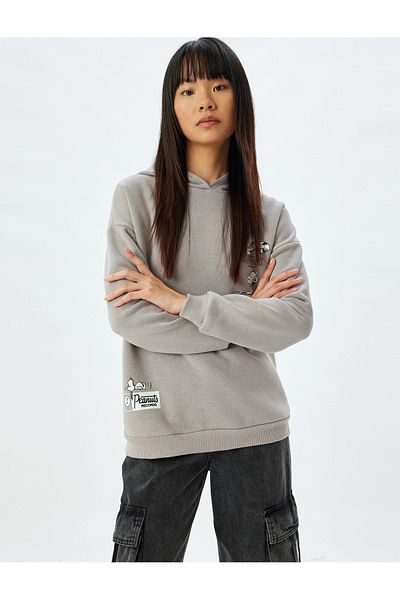 Koton Snoopy Licensed Hooded Sweatshirt - Back Printed