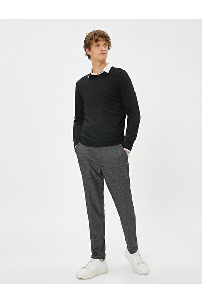 Koton Παντελόνι τυλιγμένο υφαντό με λεπτομέρεια τσέπης και κουμπιά