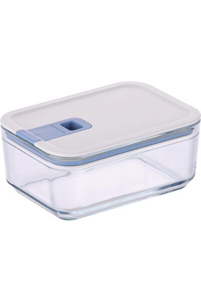 NEOFLAM Perfect Seal Glass Food Container Rectangular 750ml with Lid Tapered Shape Heat Resistant Gl