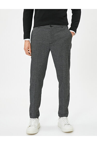 Koton Παντελόνι τυλιγμένο υφαντό με λεπτομέρεια τσέπης και κουμπιά