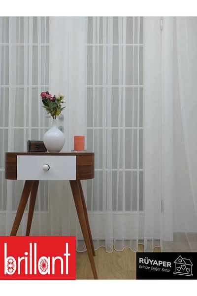 Brillant Rüyaper Trend Product Suitable for All Rooms Heavy Gramage French Greek Tulle Curtain Tight Pleated