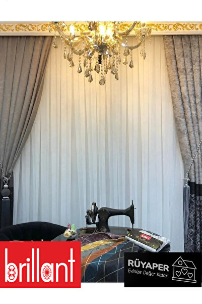 Brillant Rüyaper Trend Bamboo Slub - ستارة ثقيلة، ستارة من التول، ثنيات ضيقة