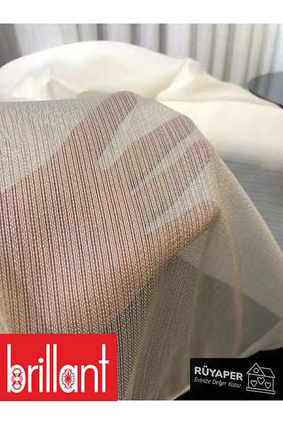 Brillant Rüyaper Trend Product - Heavy Gramaged, Diamond Patterned Tulle Curtain, Tight Pleated