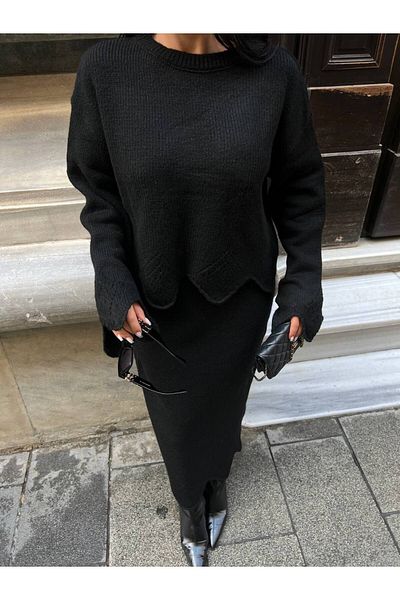 Friday Mood Women's Spanish Sleeve Long Skirt Knitwear Set