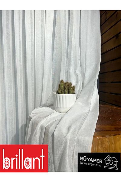 Brillant Rüyaper Trendy Linen Foldet - Heavy Grammage Tight Pleated Curtain Suitable for All Rooms