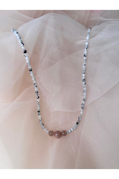 Doğaltaş Moonstone-Sunstone Necklace