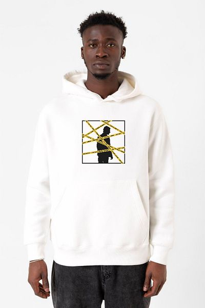 Tshirthane The Mentalist Crime Scene Tape Λευκό ανδρικό φούτερ με κουκούλα 3 ip