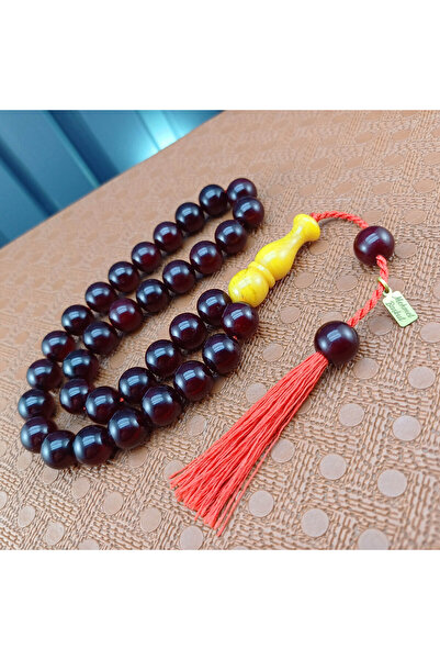 Selderesi Mehmet Başkut Usta İmzalı Osmanlı Benzetmesi Sıkma Kehribar Tesbih